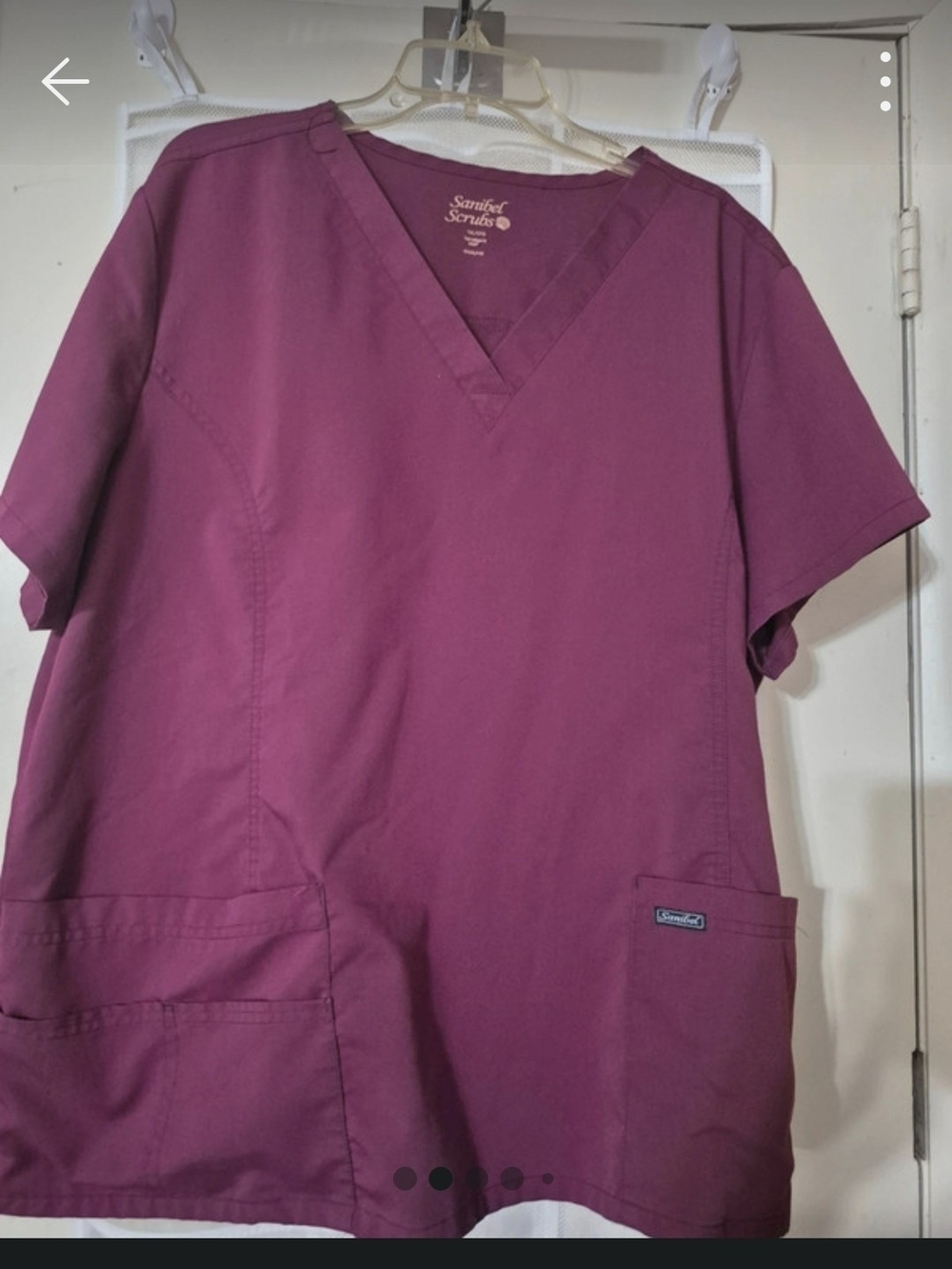 Sanibel Soft Scrubs Women's V-Neck Medical Top in Berry